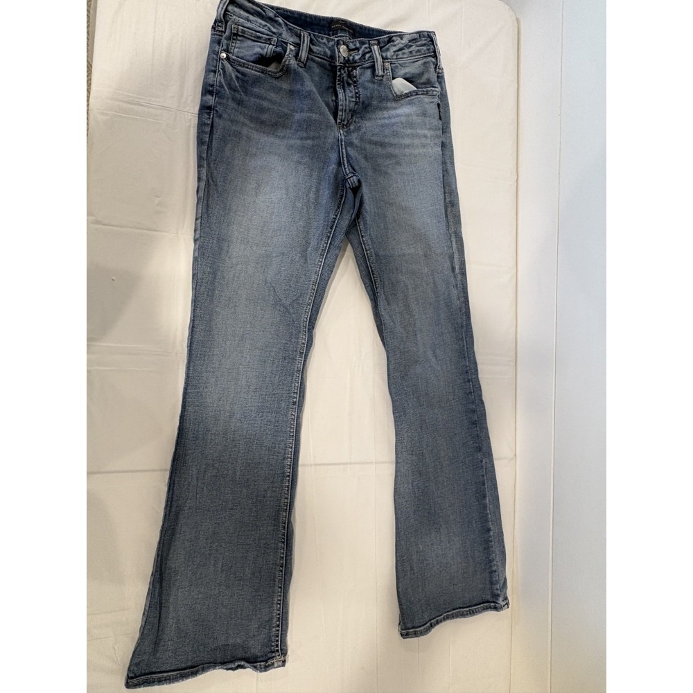 Silver Jeans Mens 32x33 Suki Bootcut Light Wash Distressed Stretch Denim